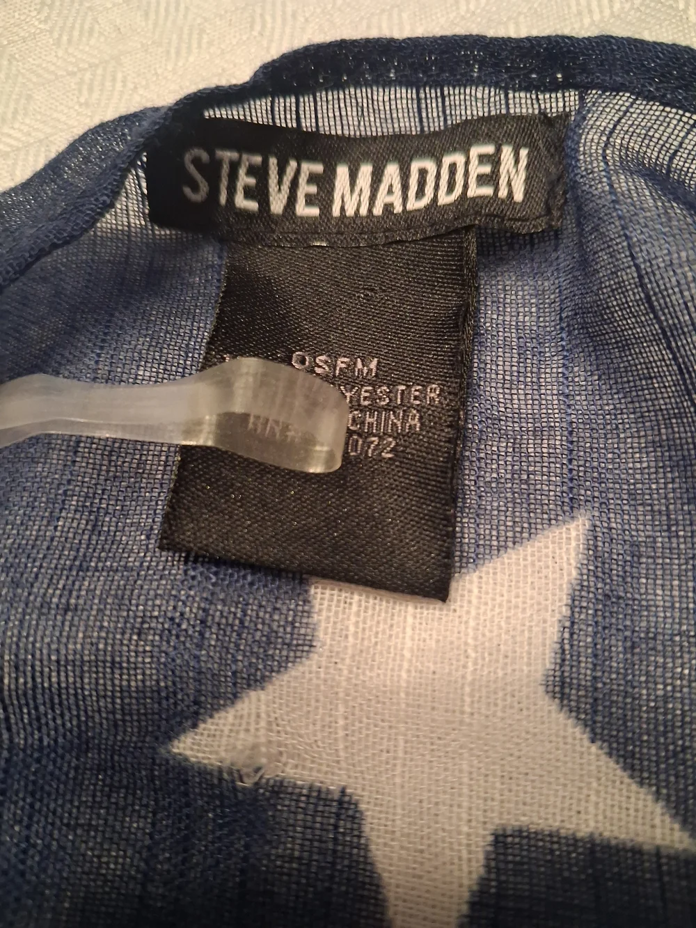 Steve Madden Blue and White Sheer Star Kimono. Beach Cover-up/Festive Cardigan